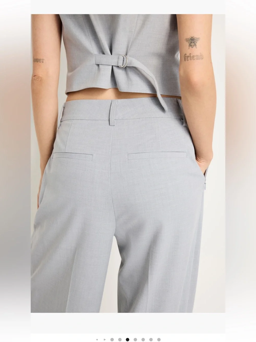 Good American Good '90s Suiting Pleated
Wide Leg Pants Gray women’s size 4 NWT - Picture 3 of 3